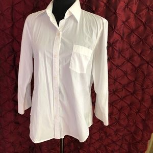 📌 LRL LAUREN JEANS CO RALPH LAUREN white Cotton Blouse